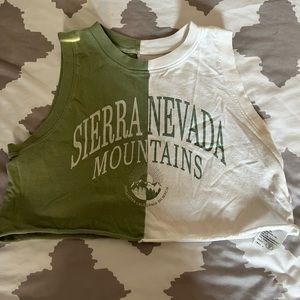 Hollister Sierra Nevada green and white tank